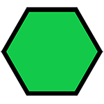 Light green hexagon