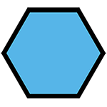 Blue hexagon